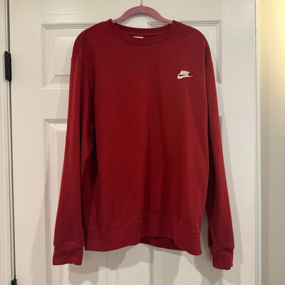 Nike Sportswear Club Fleece Crew - Pomegranate/White - Picture 1 of 4
